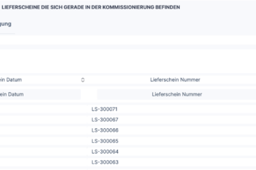 Lieferscheine in Kommssionierung